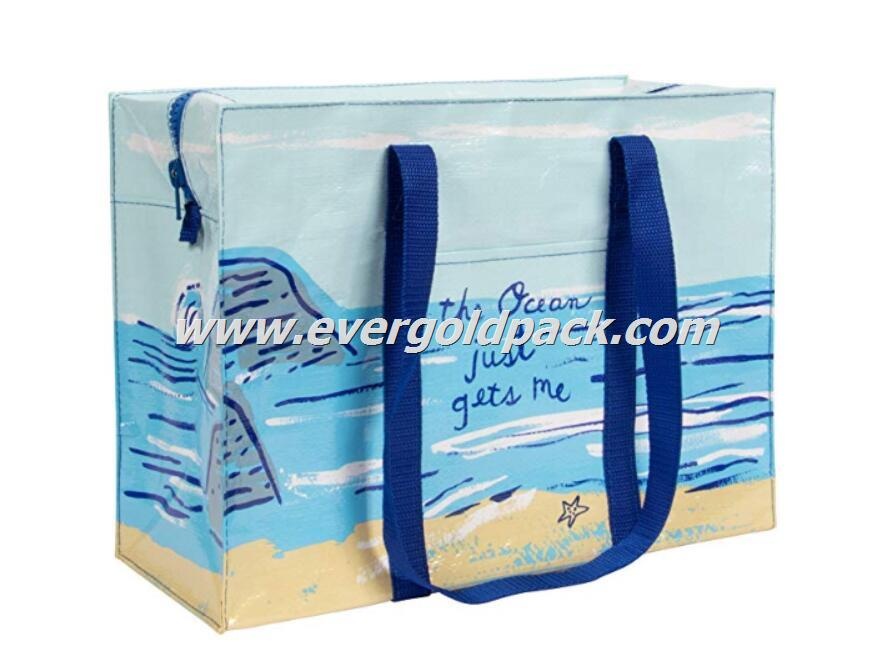 Promotion Reusable Grocery large recycled material pp non woven laminated bag with Zipper closure