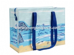 Promotion Reusable Grocery large recycled material pp non woven laminated bag with Zipper closure