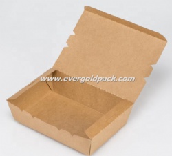 Disposable printable kraft paper take away food container box food packing lunch box paper salad box