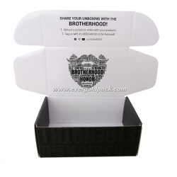 Custom black E flute flat corrugated shipping box