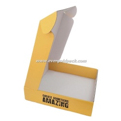 Custom Printed Corrugated Mailer Shipping Packing Yellow Box With Custom Logo for Packing