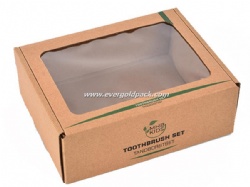 Transparent PET Window Natural Kraft Paper Box With Logo Printing