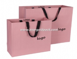 Luxury Custom Retail Red Paper Euro Tote Bags With 1PMS Color Printing and Cotton Tape Handles