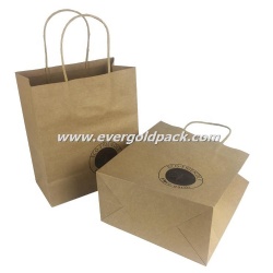 Custom Printed Retail Kraft Shopping Bags With Paper Twisted Handle