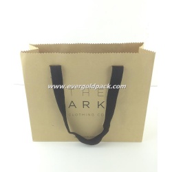 Custom Printed Retail Kraft Shopping Bags With Cotton Tape Handle