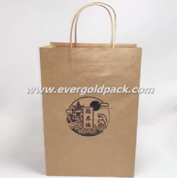 Custom Printed Retail Natural Kraft Shopping Bags