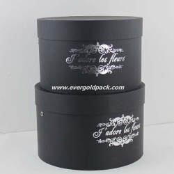 Black Hat Paper Cardboard Packaging Custom Logo Small Round Gift Boxes