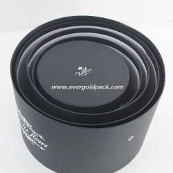 Black Hat Paper Cardboard Packaging Box Custom Logo Small Round Gift Boxes